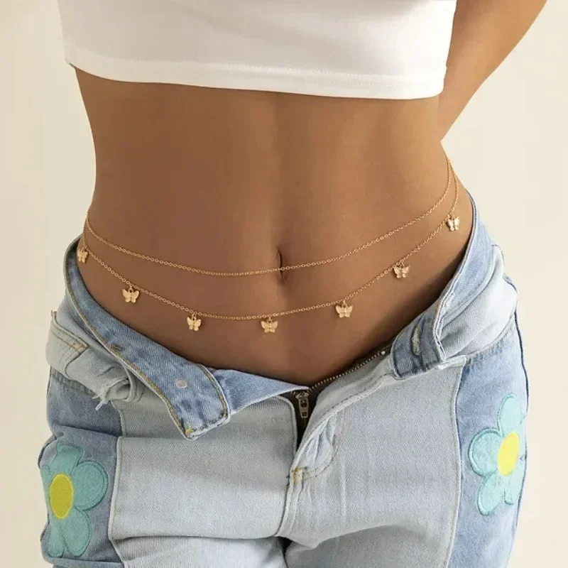 Body Jewelry Sale - 女性用バタフライチェーン,セクシーなベリーベルト,ボディジュエリー,ビーチアクセサリー,ウエストビーズ,新しい夏の魅力