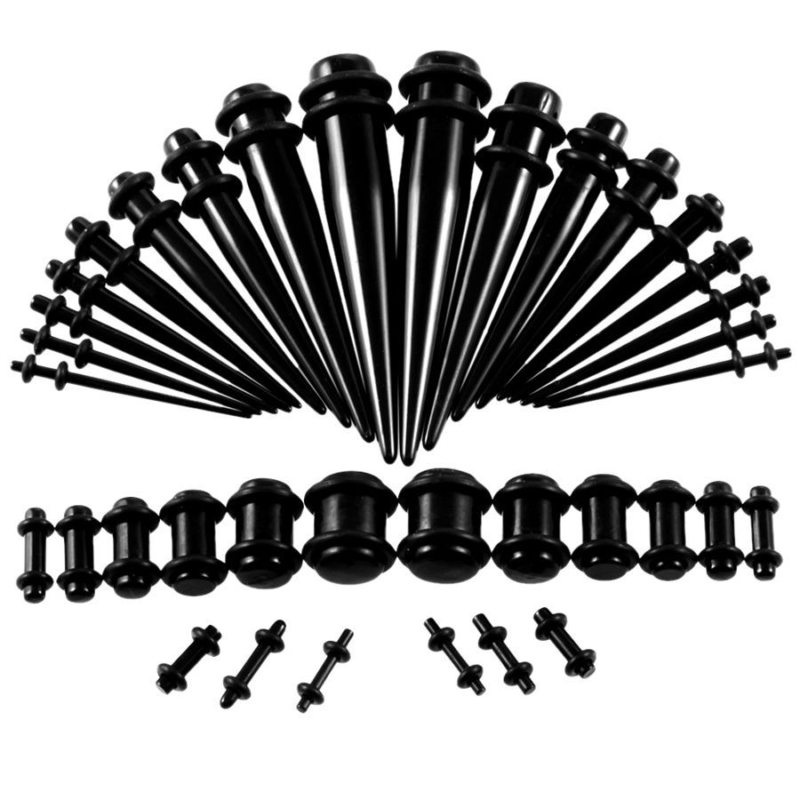 アクリル耳栓エクステンションキット,14g-00g,混合色, - Body Jewelry Ear Plugs のレビューと価格