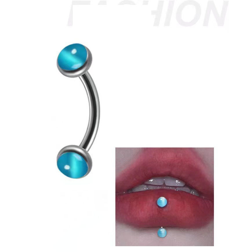 1 ピース眉毛ピアスバナナ形状オパールリップリングステンレス - Eyebrow Curved Barbell のレビューと価格
