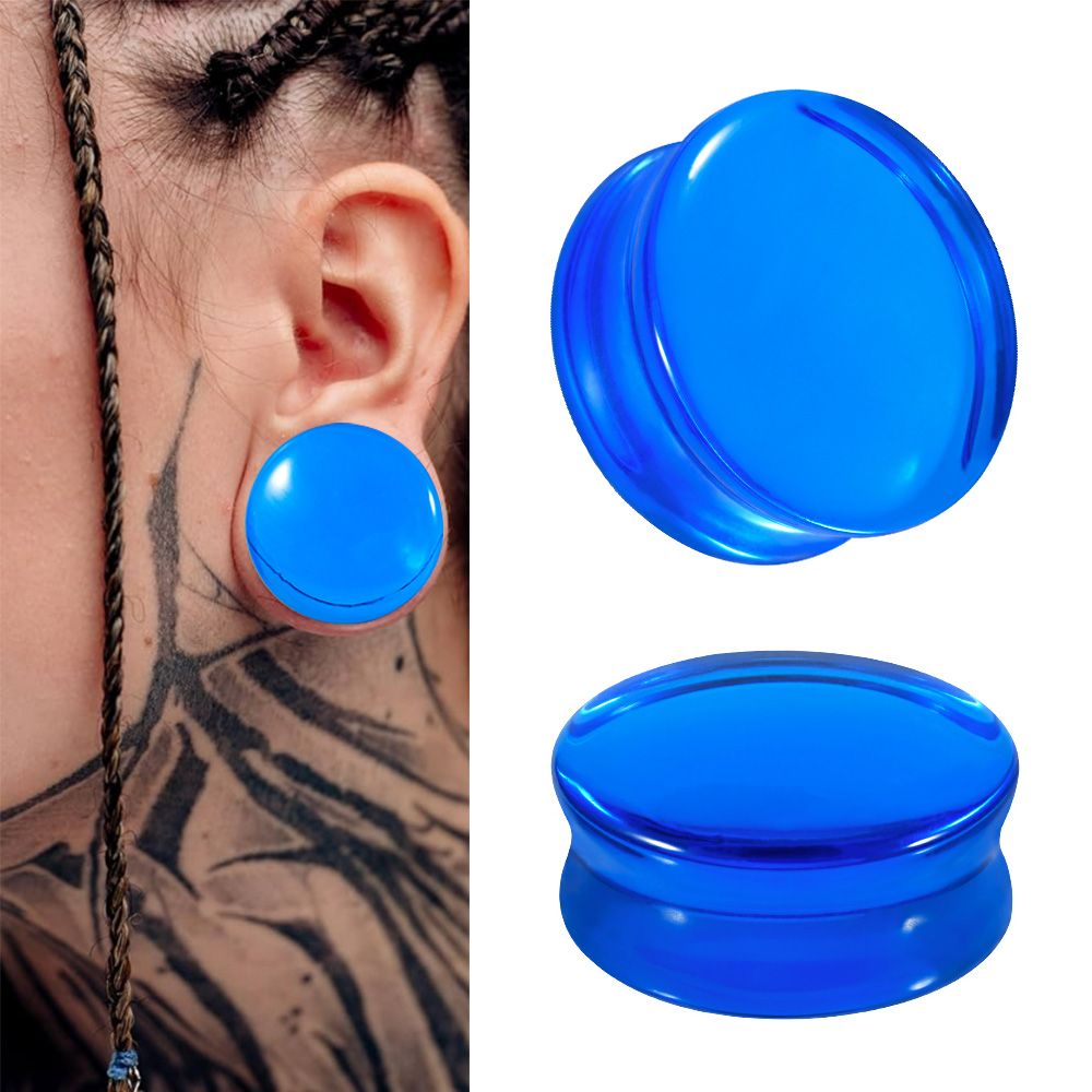 1/2/22 個ガラス & ストーンラウンド耳エキスパンダー - Body Jewelry Ear Plugs のレビューと価格