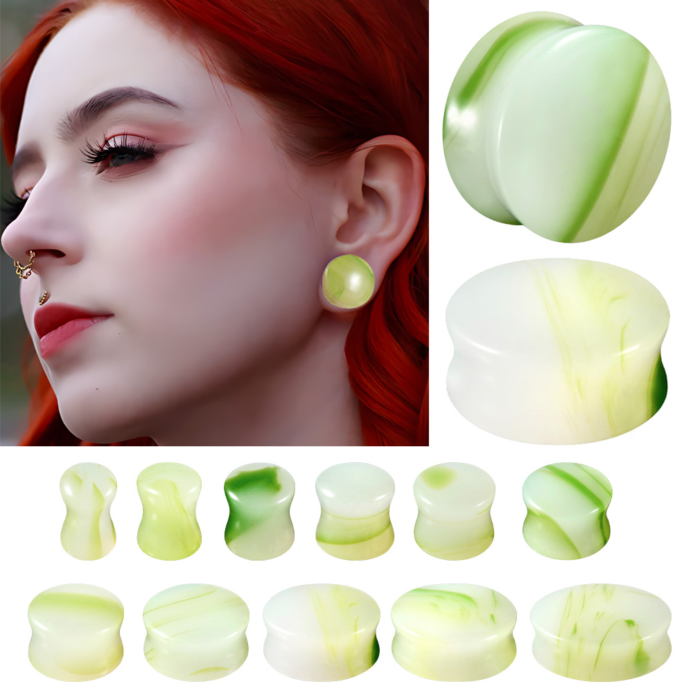 1/2/22 個ガラス & ストーンラウンド耳エキスパンダー - Body Jewelry Ear Plugs のレビューと価格