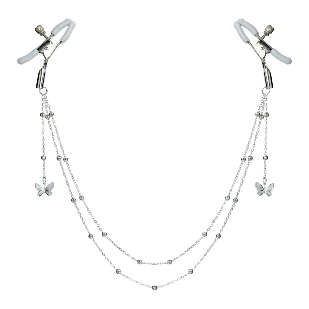 セクシーな蝶の形の乳首クランプ、チェーンメタルの乳輪、女性用 - Body Jewelry Nipple Chain のレビューと価格