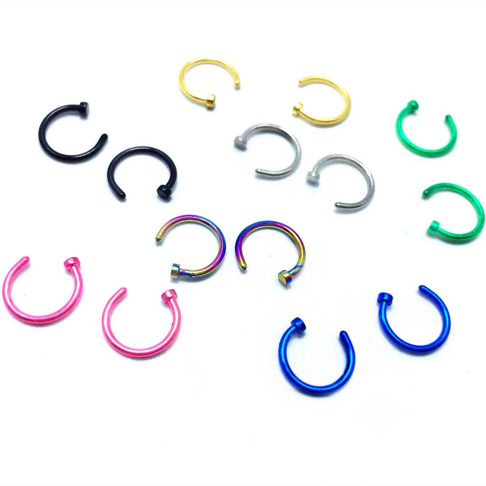10個シンプルな耳リング販売サージカルステンレスフェイクピア - Body Jewelry On Sale のレビューと価格