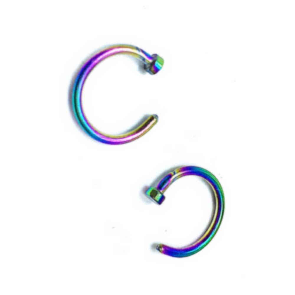 10個シンプルな耳リング販売サージカルステンレスフェイクピア - Body Jewelry On Sale のレビューと価格
