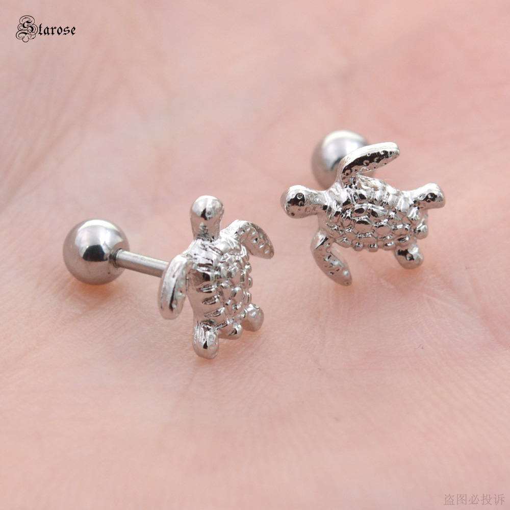 スタローズ-イヤリング,1.0x6mm,2個,ウミガメ,ヘリ - Body Jewelry Ear Plugs のレビューと価格