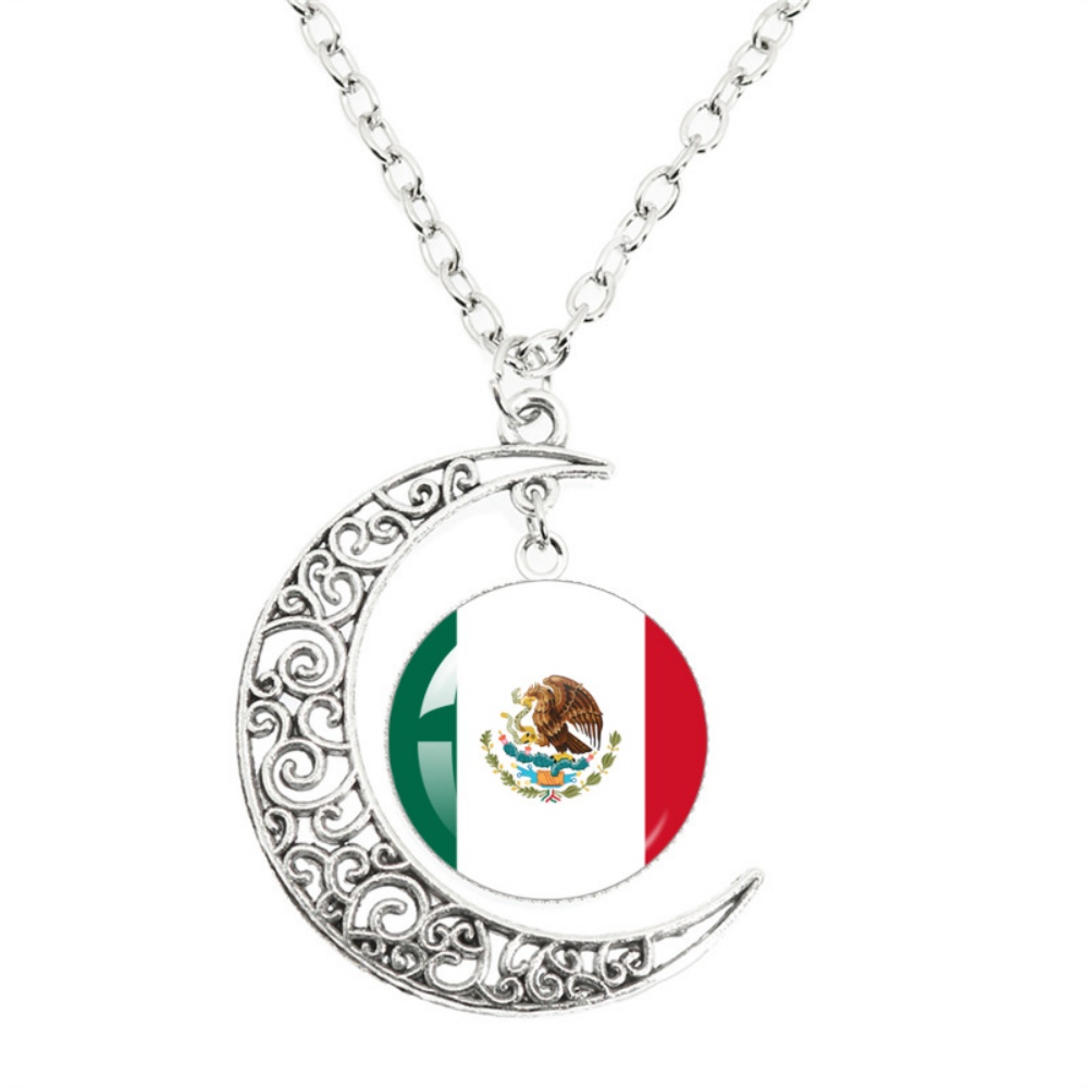 国旗ムーンペンダントネックレス スイス メキシコ ブラジル  - Body Jewelry Australia のレビューと価格