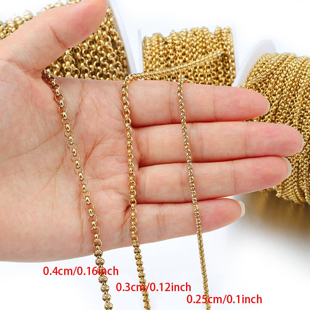 1メートル2-4mmステンレス鋼O型小円チェーン、DIYボデ - Body Jewelry Sale のレビューと価格