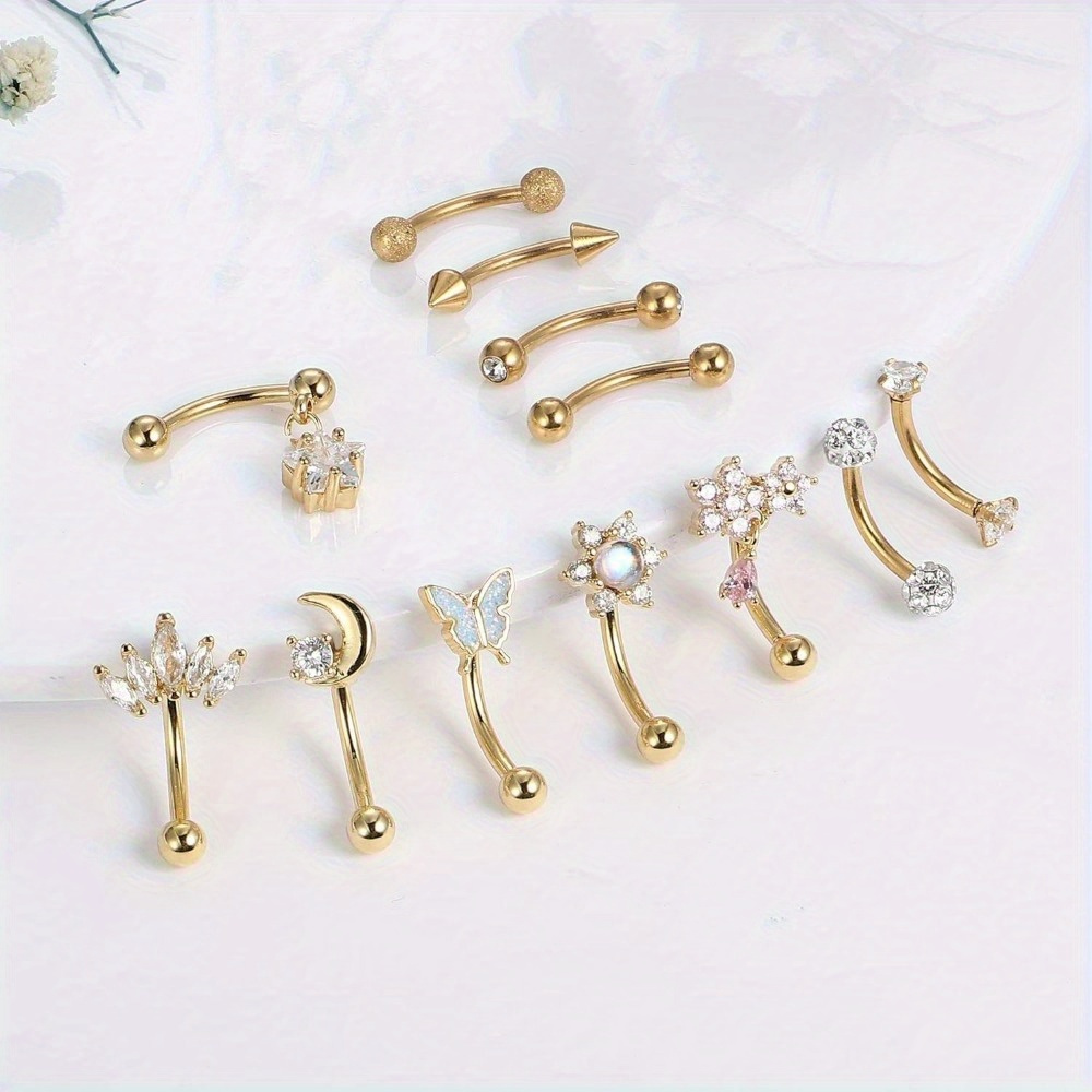 Florideco 1PC ステンレス鋼ルークピアスジュエリ - Eyebrow Curved Barbell のレビューと価格