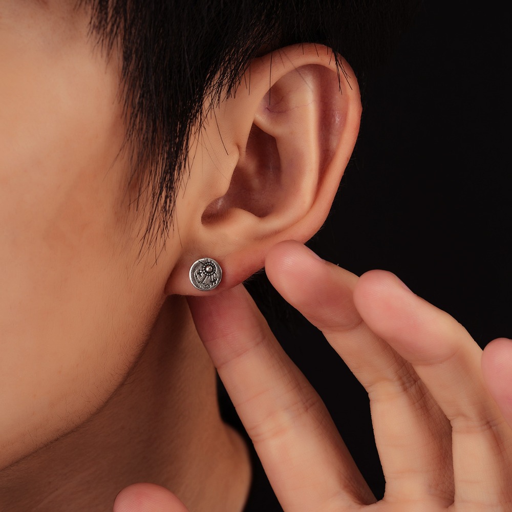 1ペアのインディアンイーグルスタッドイヤリング男性用、レトロ - Body Jewelry Indian のレビューと価格