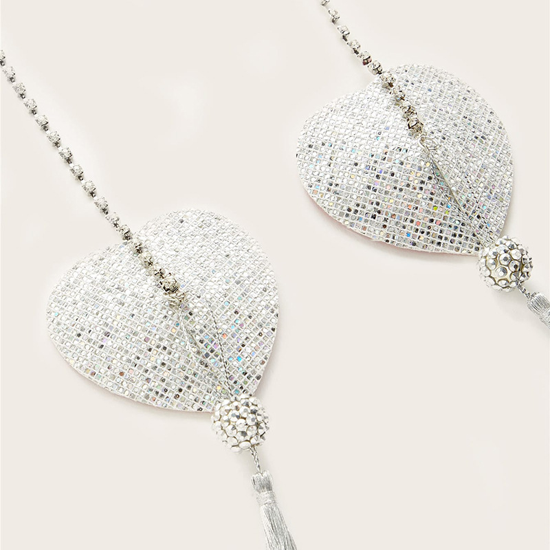 西洋風フリンジ付きパステルチェーン、スパンコールハート付きセ - Body Jewelry Nipple Chain のレビューと価格
