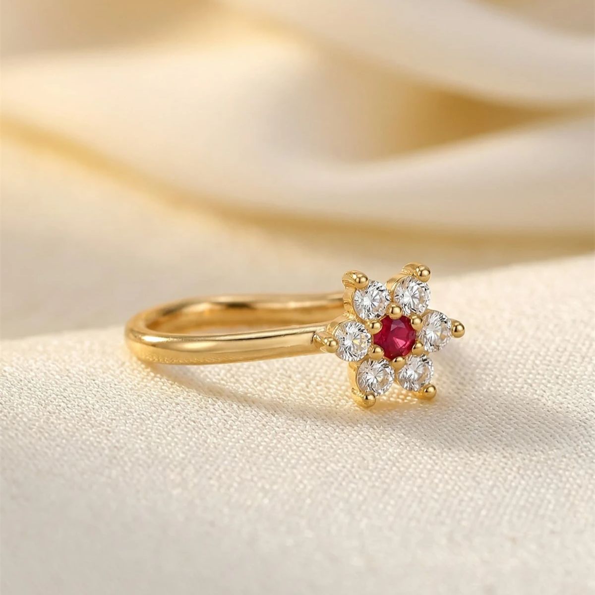 1個入り 花型ノンピアス鼻リングクリップ レッドクリスタル  - Body Jewelry On Sale のレビューと価格