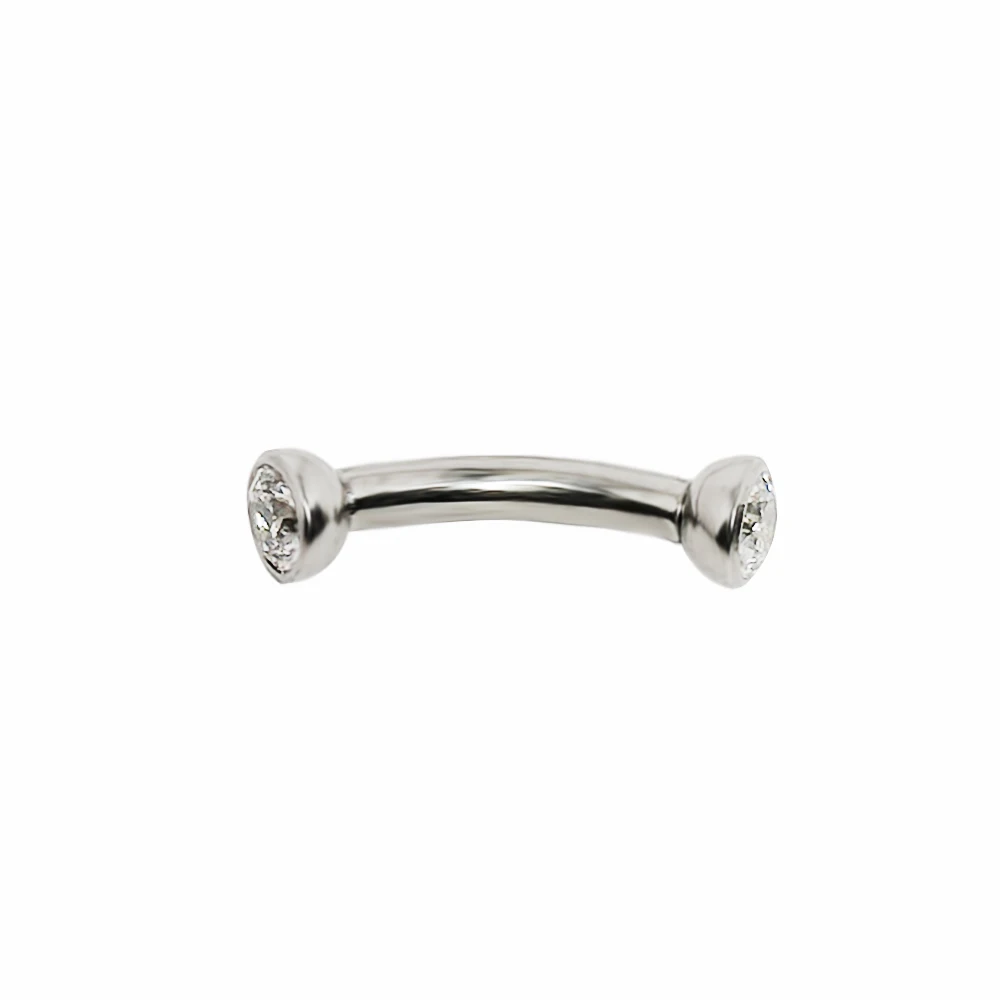 F136 チタンピアス眉毛ジルコン軟骨イヤリングピアス雌ねじ - Eyebrow Curved Barbell のレビューと価格