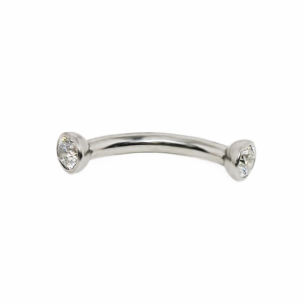 F136 チタンピアス眉毛ジルコン軟骨イヤリングピアス雌ねじ - Eyebrow Curved Barbell のレビューと価格