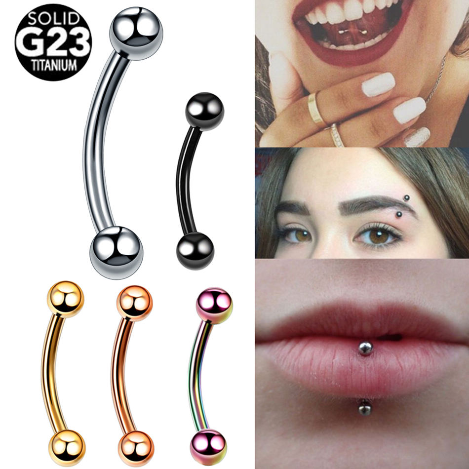 1個入り チタン製ボール眉ピアス 外ネジ式カーブバーベルリン - Eyebrow Curved Barbell のレビューと価格