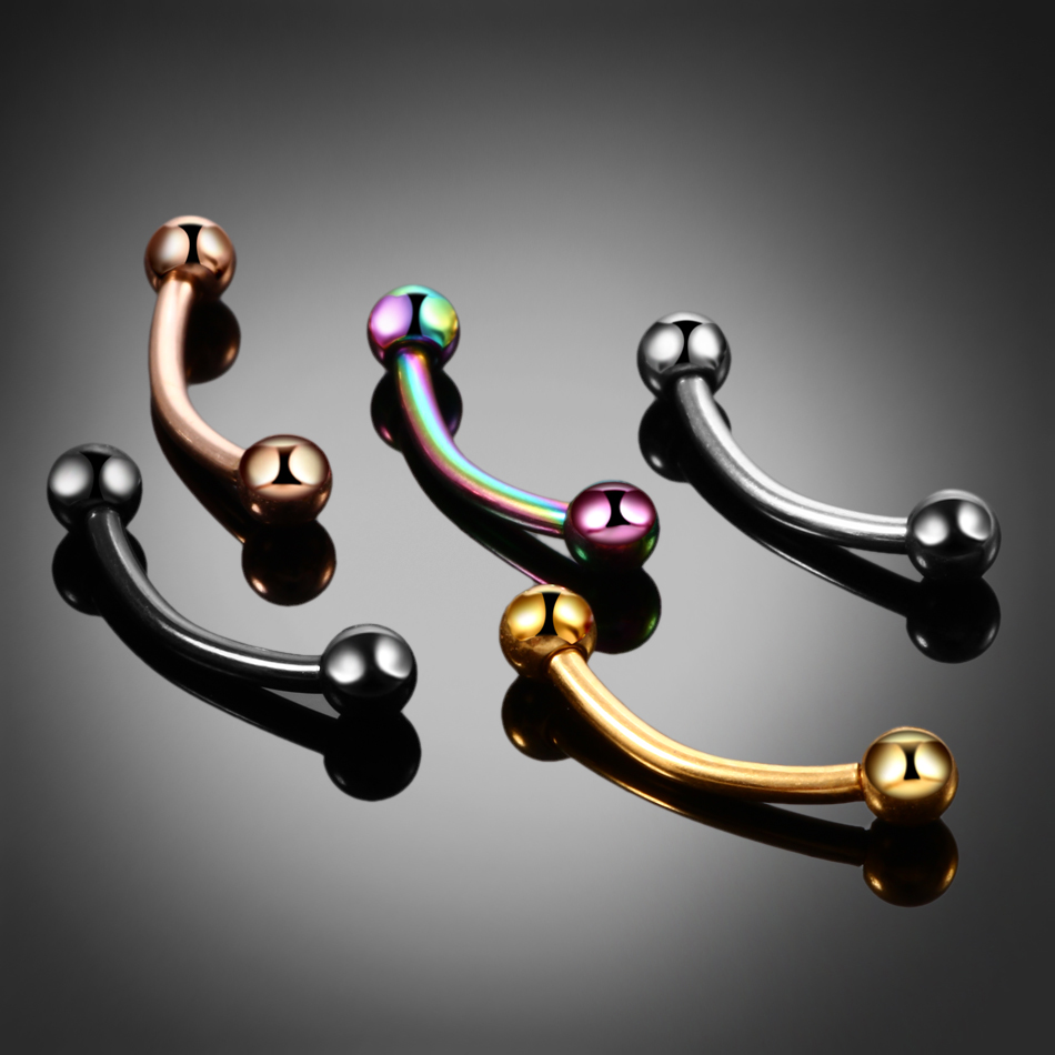 1個入り チタン製ボール眉ピアス 外ネジ式カーブバーベルリン - Eyebrow Curved Barbell のレビューと価格