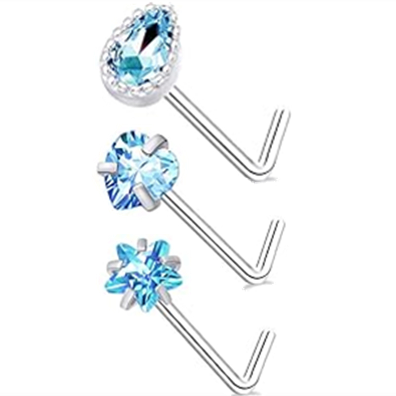 3個セット ステンレス製 フラワー ノーズピアス スタッド  - Body Jewelry Indian のレビューと価格