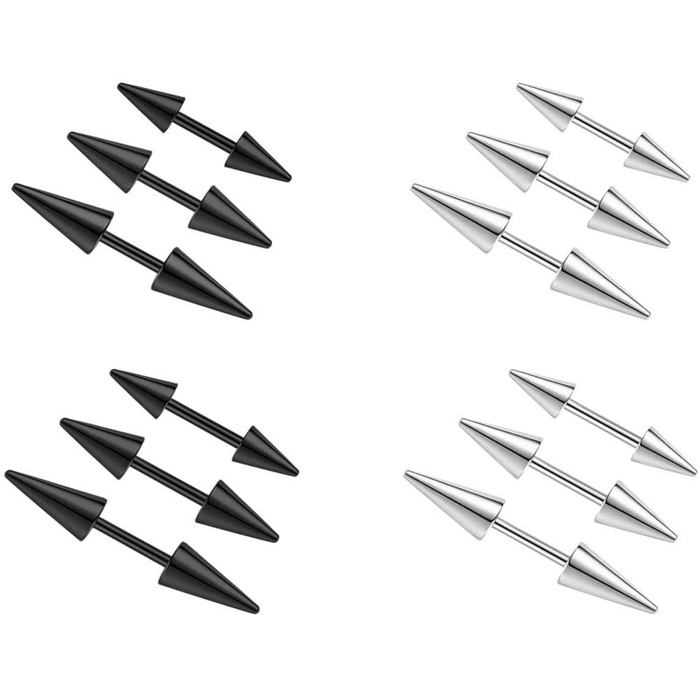 2点16 G釘眉穿孔ジュエリーアークバーベル垂直舌唇リング釘 - Eyebrow Curved Barbell のレビューと価格