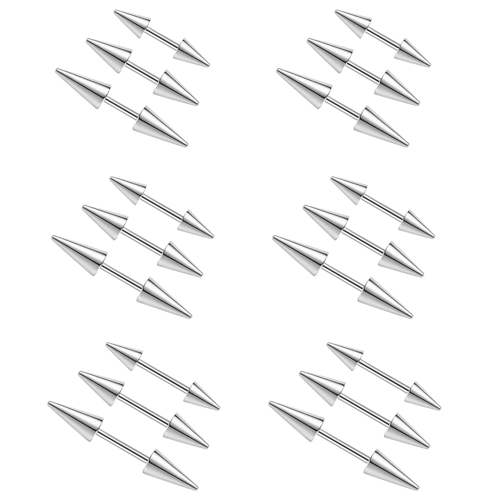 2点16 G釘眉穿孔ジュエリーアークバーベル垂直舌唇リング釘 - Eyebrow Curved Barbell のレビューと価格