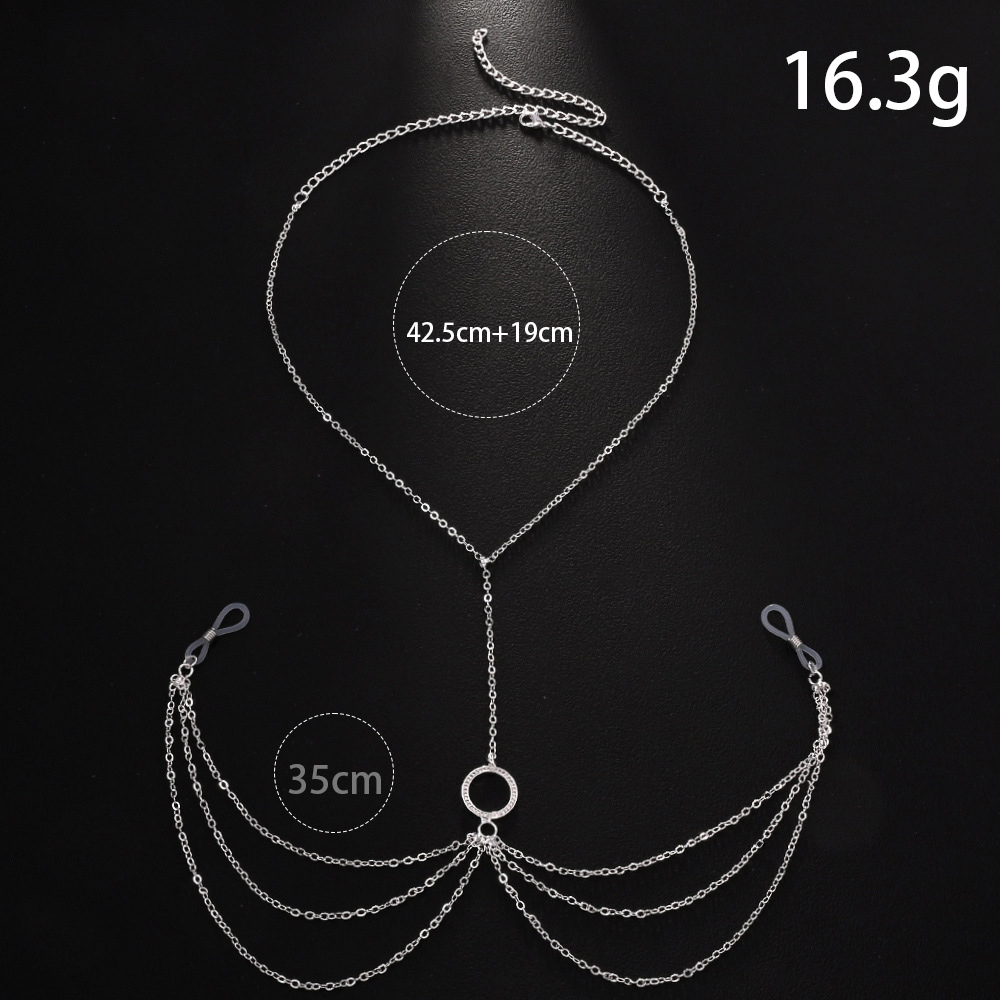 中空ラウンド乳首チェーン非ピアスジュエリーシンプルなボディチ - Body Jewelry Nipple Chain のレビューと価格