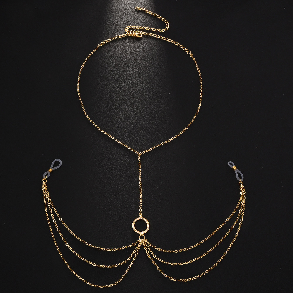 中空ラウンド乳首チェーン非ピアスジュエリーシンプルなボディチ - Body Jewelry Nipple Chain のレビューと価格