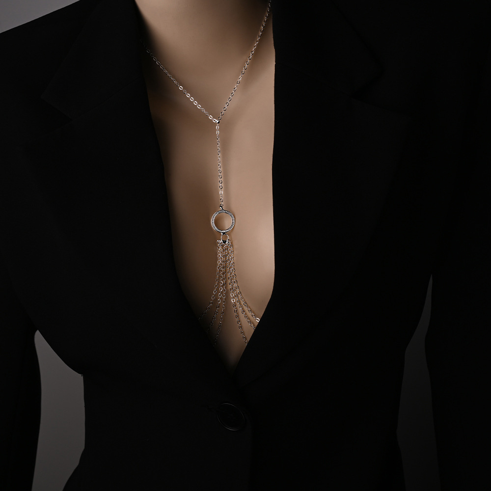 中空ラウンド乳首チェーン非ピアスジュエリーシンプルなボディチ - Body Jewelry Nipple Chain のレビューと価格