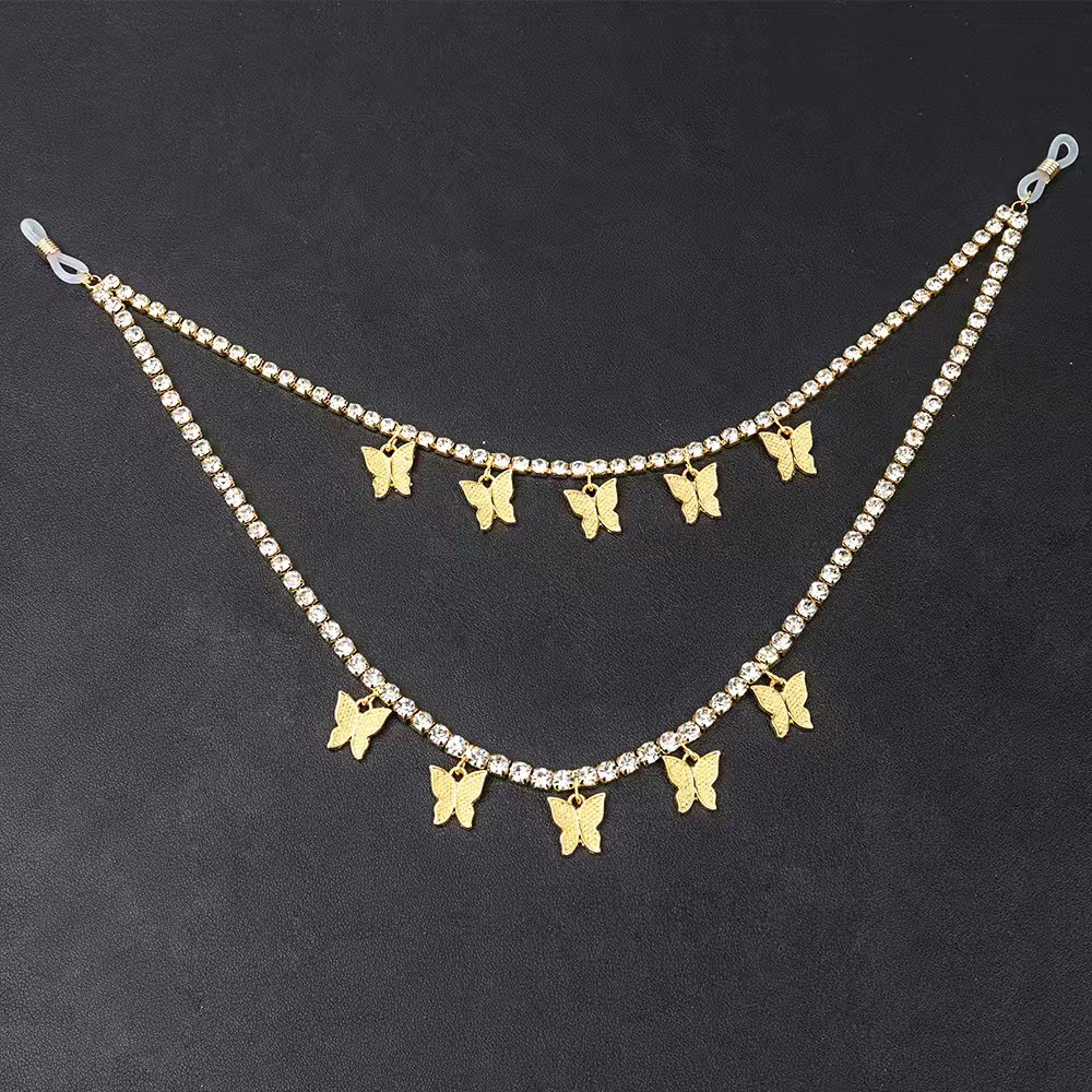 蝶乳首チェーン非ピアスボディジュエリーリングラインストーンセ - Body Jewelry Nipple Chain のレビューと価格