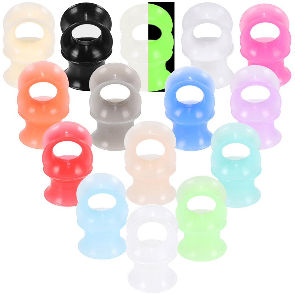 30 ピース/ロットシリコーン柔軟な耳肉トンネルプラグピアス - Body Jewelry Ear Plugs のレビューと価格
