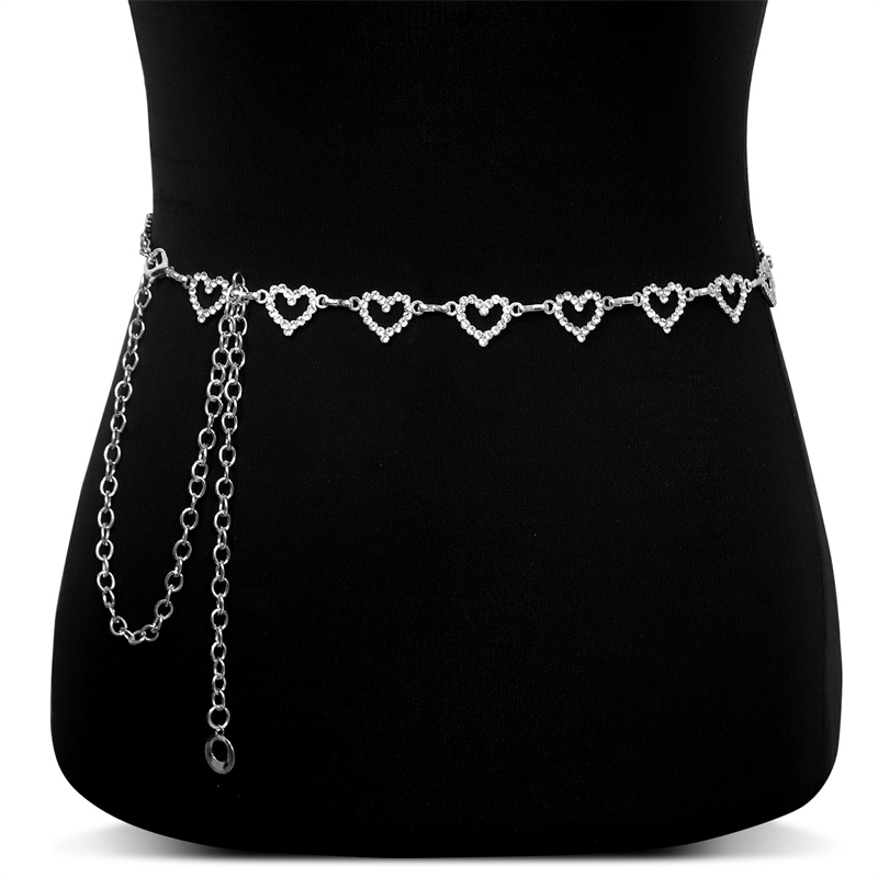 ファッションラインストーンハートウエストチェーン女性用調節可 - Body Jewelry Sale のレビューと価格