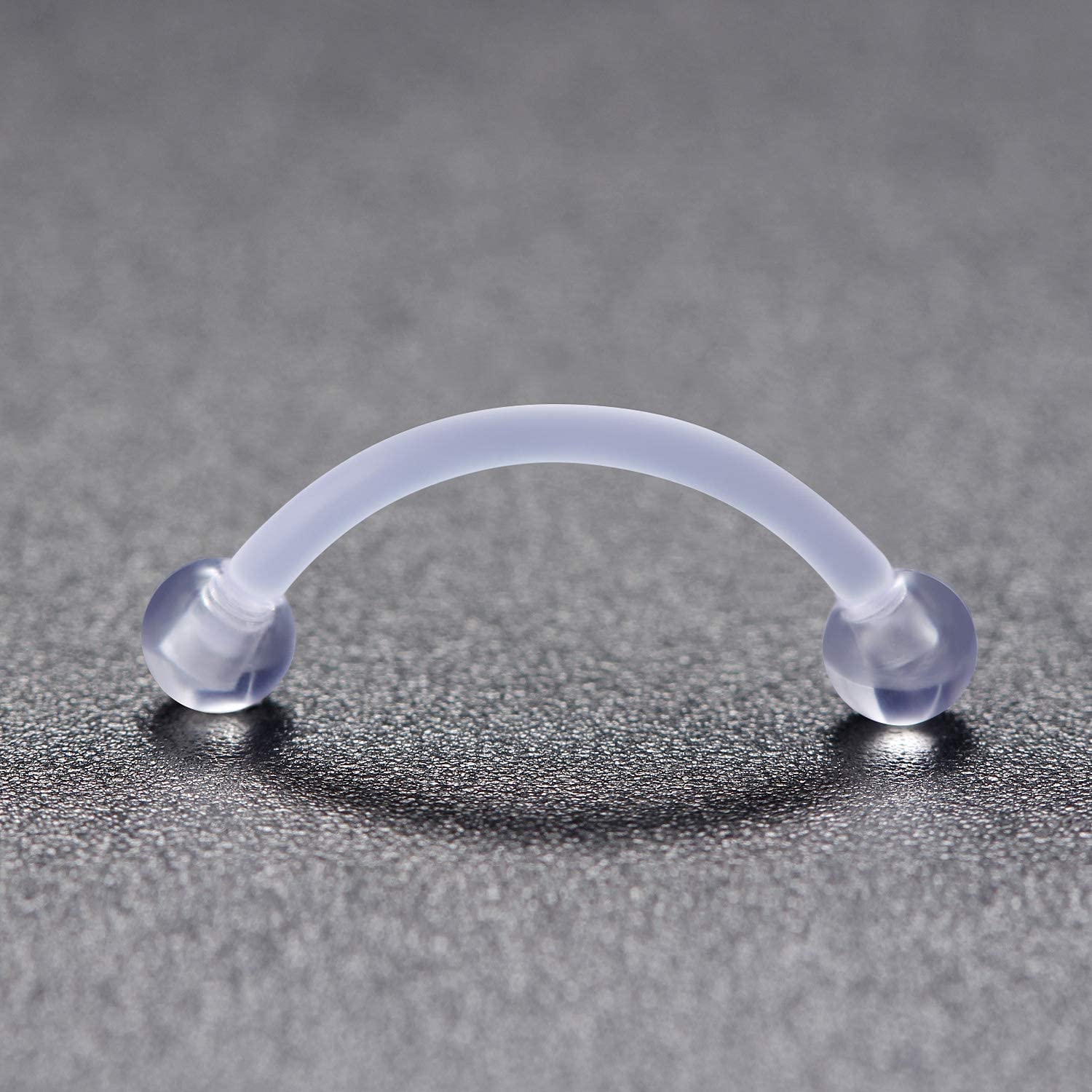 バイオフレックス-ステンレス鋼の湾曲された舌リング、透明なア - Eyebrow Curved Barbell のレビューと価格