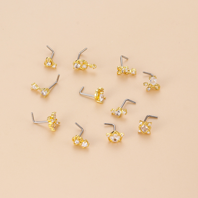 インドの外科用ステンレス鋼の鼻ピアス,ピアス,ジュエリー,1 - Body Jewelry Indian のレビューと価格