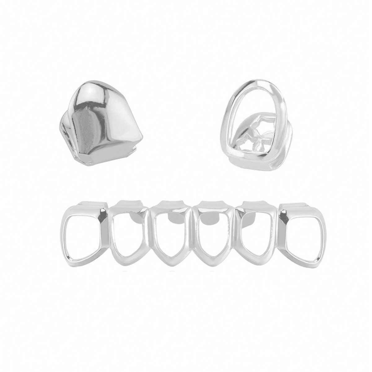 激安セール 六つ穴フラット歯ヒップホップブレース、歯三ピース - Body Jewelry Hot のレビューと価格