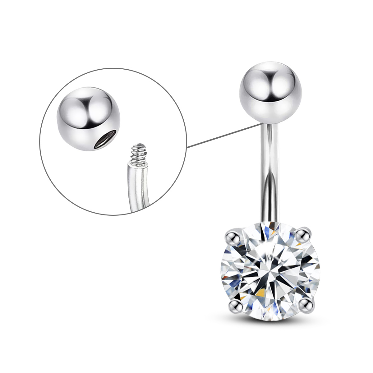 Szjinao 0.3ct に 3ct モアッサナイトへそピ - Body Jewelry On Sale のレビューと価格