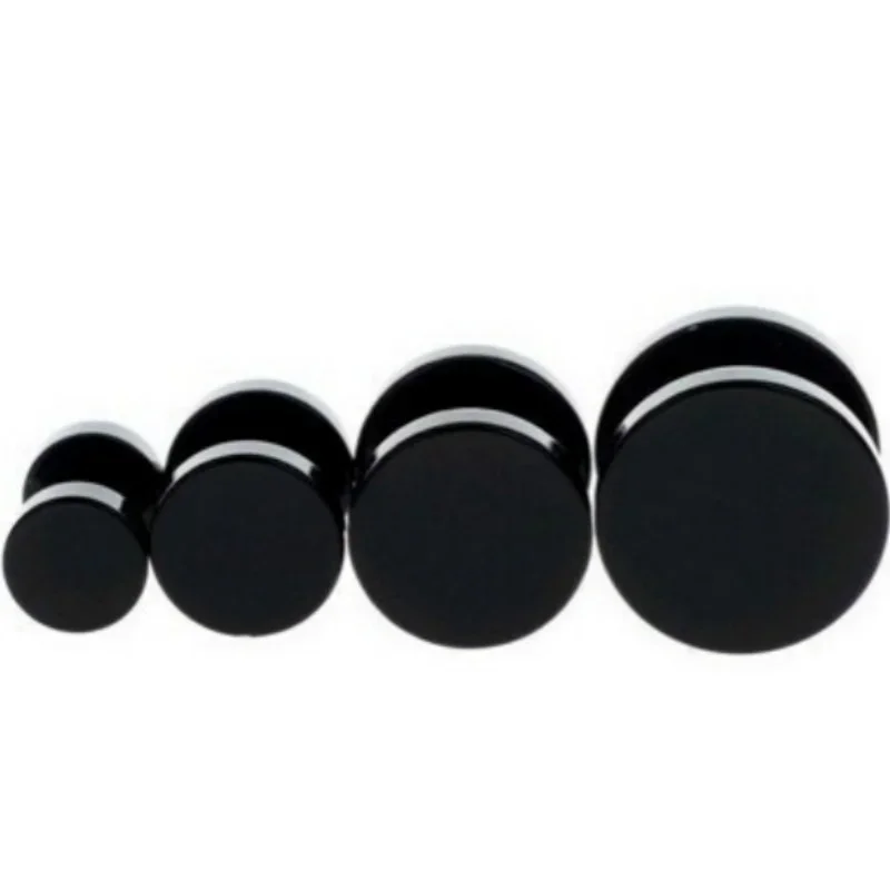 2 個/1 セットブラックステンレス鋼偽チーター耳栓ゲージボ - Body Jewelry Ear Plugs のレビューと価格