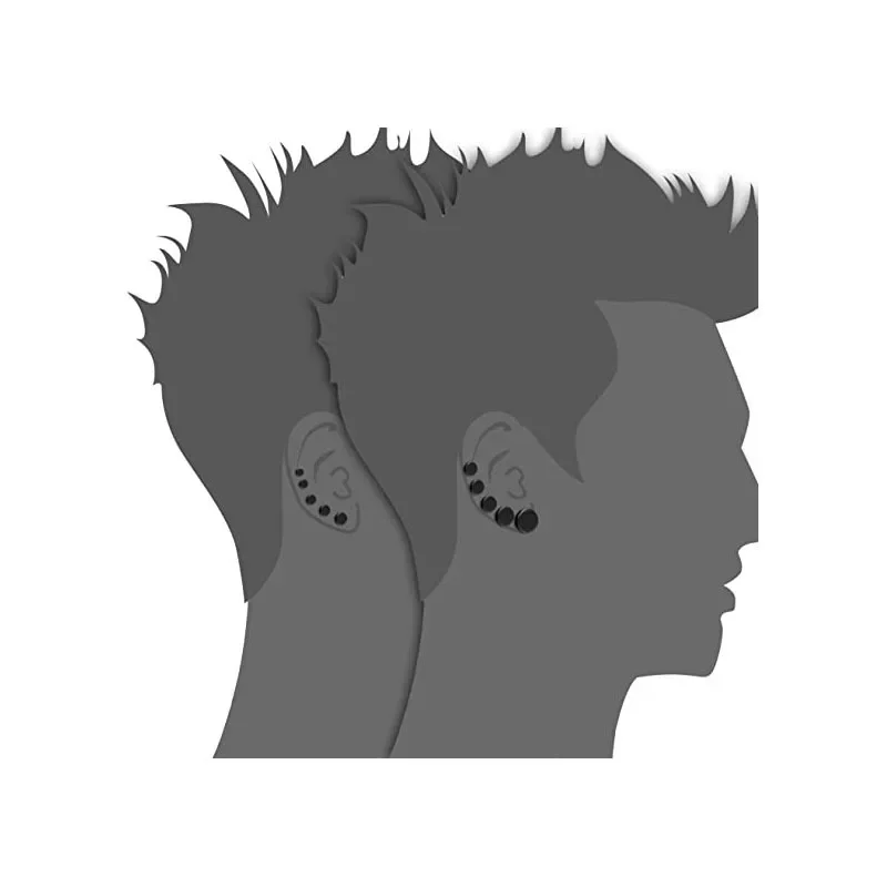 2 個/1 セットブラックステンレス鋼偽チーター耳栓ゲージボ - Body Jewelry Ear Plugs のレビューと価格