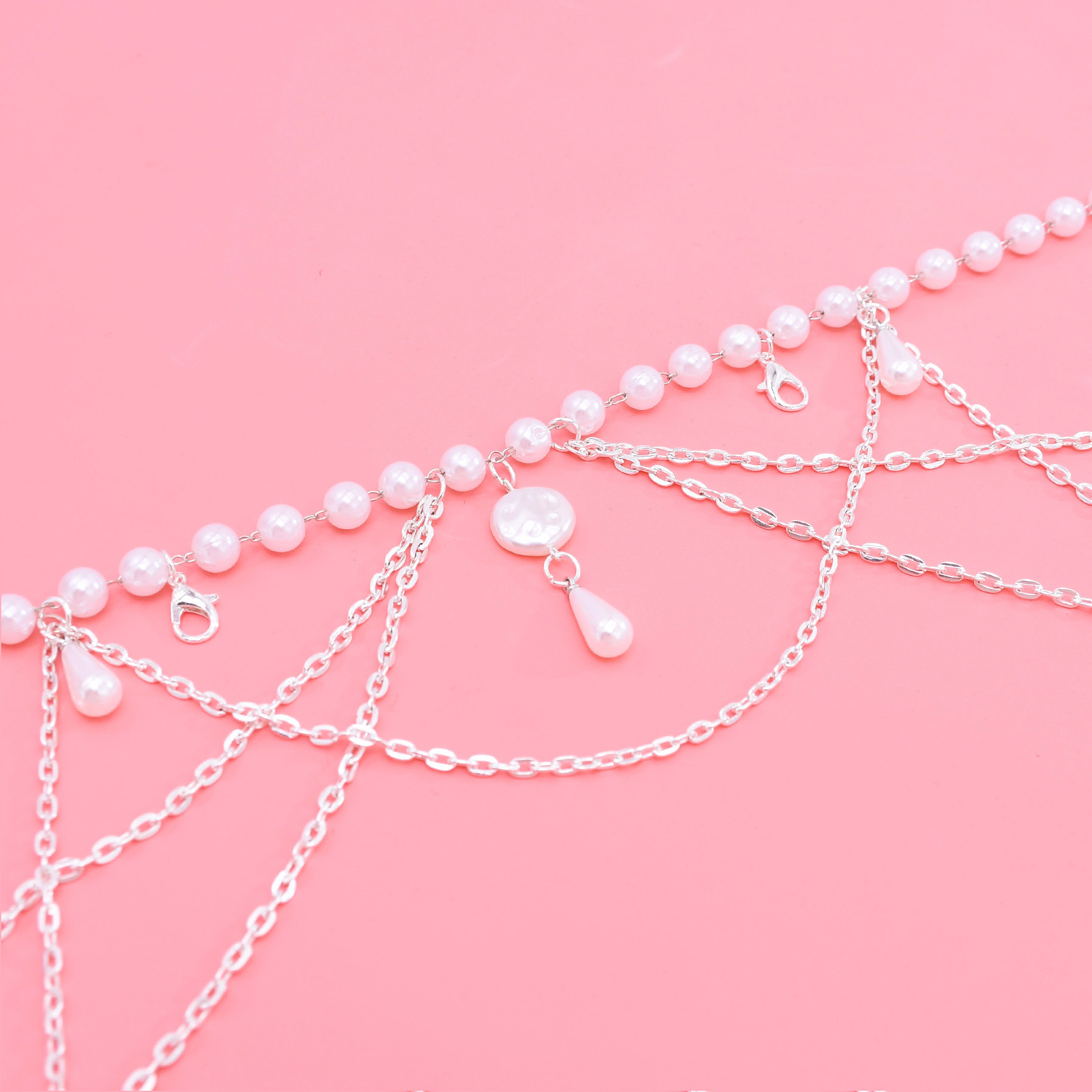 セクシーなウエストチェーンベルト多層模造真珠ベリーボディチェ - Body Jewelry Sale のレビューと価格