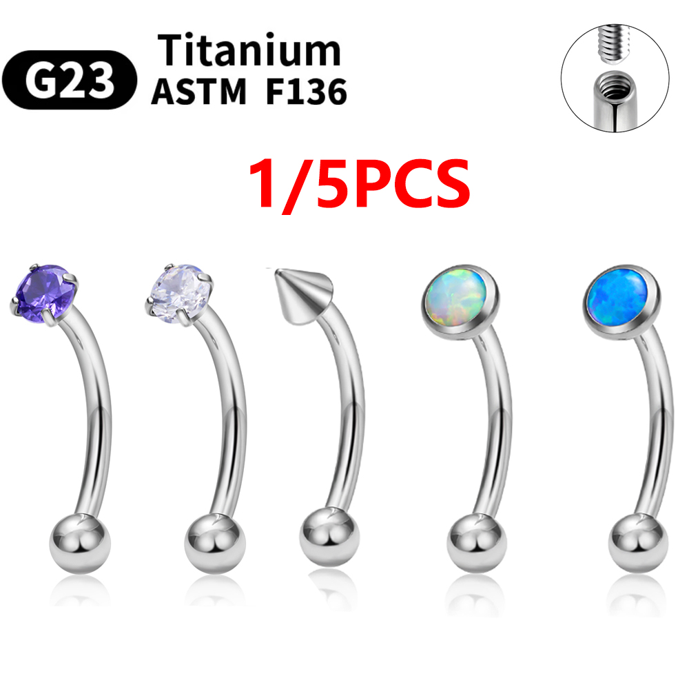 1/5個入り ASTM F136規格 チタン製 インターナル - Eyebrow Curved Barbell のレビューと価格