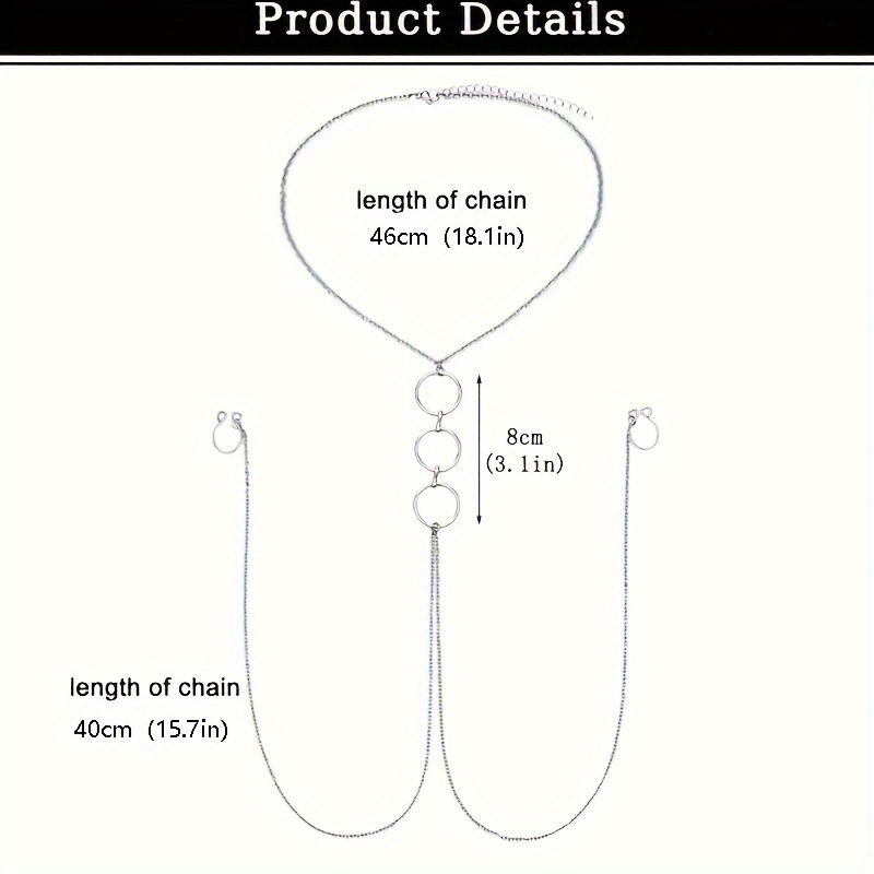 シルバーのステンレススチール製ボディチェーン、セクシーなニッ - Body Jewelry Nipple Chain のレビューと価格